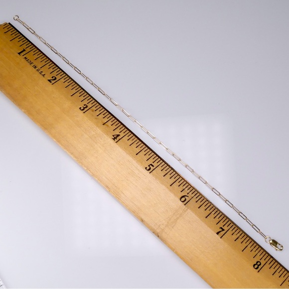 10K Yellow Gold 8” Paper Clip Bracelet 1.7mm Lobster Clasp 1g - New great gift - Picture 5 of 6